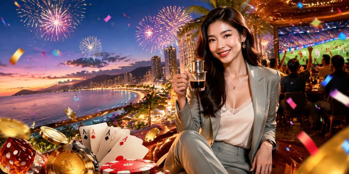 Khách Việt Nam đang tận hưởng ưu đãi tiền thưởng trong trò chơi tại Nha Trang
